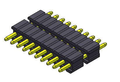Pilha da fileira de Pin Header Connector 1.27mm Serise tipo reto da única - 1 *2 PIN To 1*50PIN SQ0.40mm