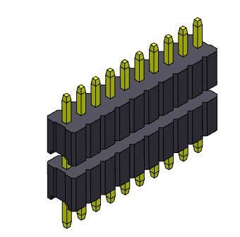 Pilha da fileira de Pin Header Connector 1.27mm Serise tipo reto da única - 1 *2 PIN To 1*50PIN SQ0.40mm