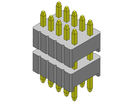 Da pilha dupla da fileira de Pin Header Connector 1.27mm Serise tipo reto 1.27*2.54mm 2*2 PIN To 1*40PIN SQ0.46mm