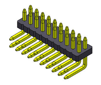 Fileira dupla Pin Electrical Connector Straight Type R/A 2*2 PIN To 2*50PIN