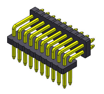 1.27mm Pin Header Connector Dual Row fêmea 2*2 PIN To 2*50PIN SQ0.40mm