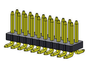 Fileira dupla Pin Female Header Connector 2*3 PIN To 2*50PIN SQ0.40mm