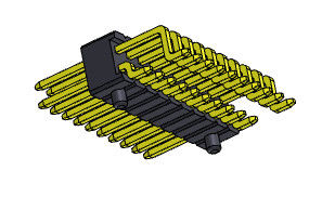1.27mm Pin Connectors Dual Row universal 1*2 R/A PIN To 1*33PIN SQ0.40mm