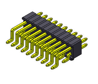 1.27mm Pin Connectors Dual Row universal 1*2 R/A PIN To 1*33PIN SQ0.40mm