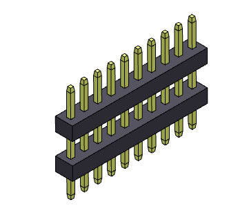 Pilha da fileira de Pin Header Connector 1.00mm tipo reto da única - 1 *3 PIN To 1*40PIN SQ0.30mm
