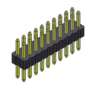 Tipo reto da fileira dupla de 2*3 PIN To 2*40 PIN Pin Female Header Connector 1.00mm