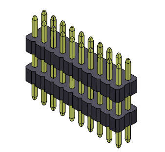 o conector duplo do encabeçamento da fileira de 1.00mm empilha o tipo reto - 2 *3 PIN To 2*40PIN SQ0.30mm