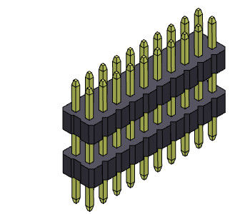 o conector duplo do encabeçamento da fileira de 1.00mm empilha o tipo reto - 2 *3 PIN To 2*40PIN SQ0.30mm