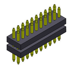 Tipo reto da pilha de 2*3 PIN To 2*40PIN SQ0.30mm Pin Female Header Connector 1.00mm