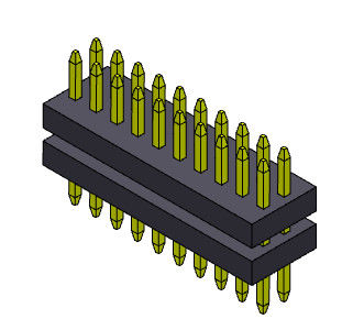 Tipo reto da pilha de 2*3 PIN To 2*40PIN SQ0.30mm Pin Female Header Connector 1.00mm