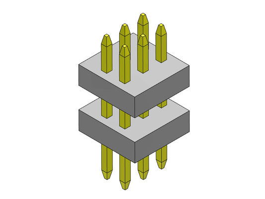 Tipo reto da pilha de 2*3 PIN To 2*40PIN SQ0.30mm Pin Female Header Connector 1.00mm