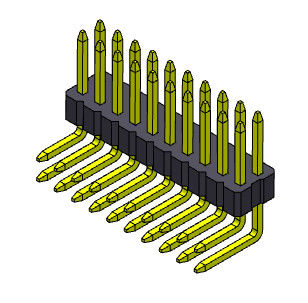 tipo R/A de Pin Header Connector Female da fileira dupla de 1.00mm - 2 *2 PIN To 2*40PIN