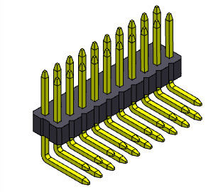 tipo R/A de Pin Header Connector Female da fileira dupla de 1.00mm - 2 *2 PIN To 2*40PIN