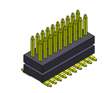 Pilha dupla SMT reto da fileira de 2*3 PIN To 2*50 PIN Pin Header Connectors 0.80mm