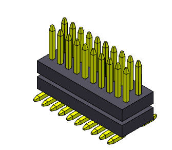 Pilha dupla SMT reto da fileira de 2*3 PIN To 2*50 PIN Pin Header Connectors 0.80mm