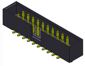 tipo duplo de SMT da fileira do encabeçamento 2AMP da caixa de 2*8-2*25Pin 2mm com Pegs