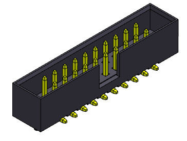 tipo duplo de SMT da fileira do encabeçamento 2AMP da caixa de 2*8-2*25Pin 2mm com Pegs