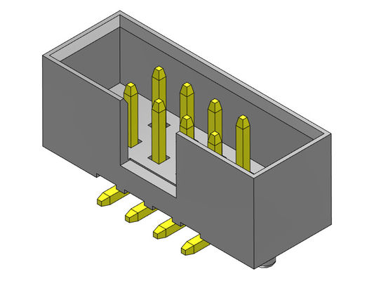 tipo duplo de SMT da fileira do encabeçamento 2AMP da caixa de 2*8-2*25Pin 2mm com Pegs