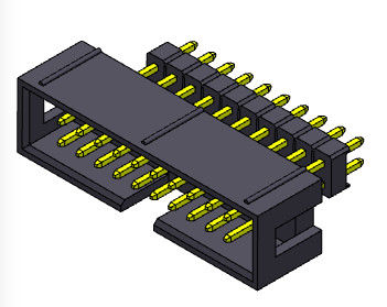 a fileira dupla do conector do encabeçamento da caixa de 2.54mm elevou o tipo reto do mergulho - 2 *3-2*32Pin 3AMP