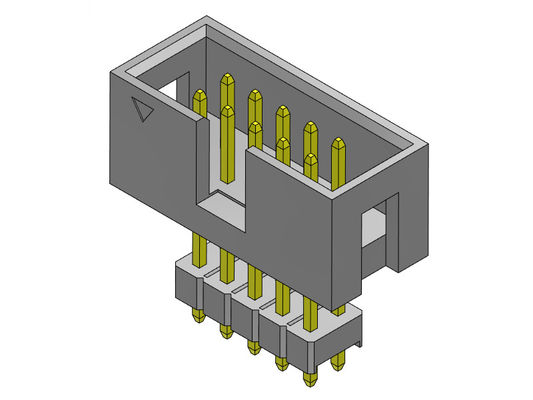 a fileira dupla do conector do encabeçamento da caixa de 2.54mm elevou o tipo reto do mergulho - 2 *3-2*32Pin 3AMP