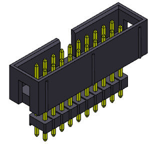 a fileira dupla do conector do encabeçamento da caixa de 2.54mm elevou o tipo reto do mergulho - 2 *3-2*32Pin 3AMP