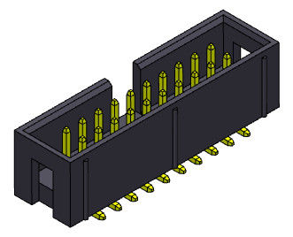 tipo do conector 2*3-2*32 Pin Nylot 6T 3AMP SMT do encabeçamento da caixa de 2.54mm com Pegs
