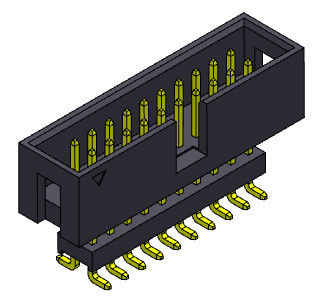 A fileira dupla de 2*3-2*32 Pin Box Header 2.54mm elevou o tipo do mergulho de SMT