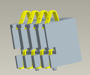O conector de bateria SMT do passo 2.5mm datilografa H=6.7mm 4 Pin With Pegs