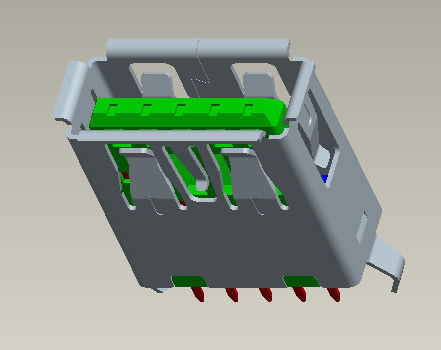 L tipo tipo vertical fêmea do Usb 3,0 A de 13.7mm do mergulho 180° do conector