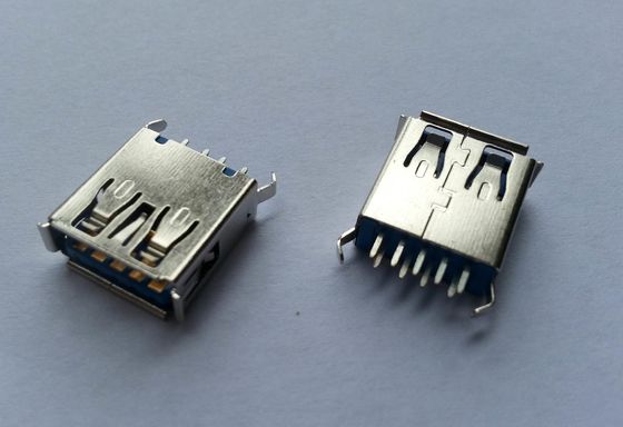 L tipo tipo vertical fêmea do Usb 3,0 A de 13.7mm do mergulho 180° do conector