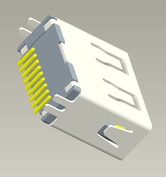 1.0Amp Usb de alta velocidade 3,0 um tipo do vertical 180° SMT do conector 11.5mm