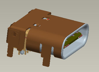 O tipo reversível conector SMT do Usb 3,1 fêmeas de C mergulha 1.2mm 10000 ciclos mínimo