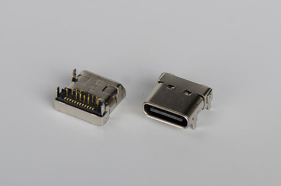 O tipo reversível conector SMT do Usb 3,1 fêmeas de C mergulha 1.2mm 10000 ciclos mínimo