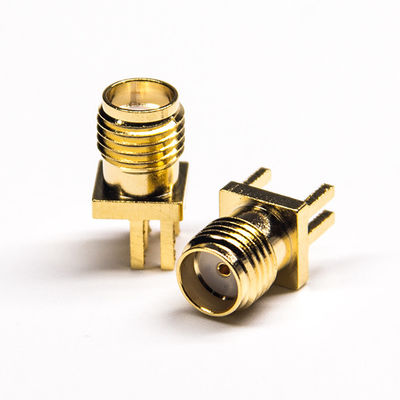 tipo conector coaxial do mergulho do conector coaxial de chapeamento de ouro 50Ω SMA RF do PWB