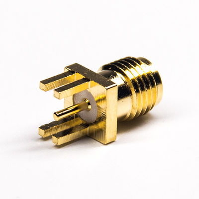 tipo conector coaxial do mergulho do conector coaxial de chapeamento de ouro 50Ω SMA RF do PWB