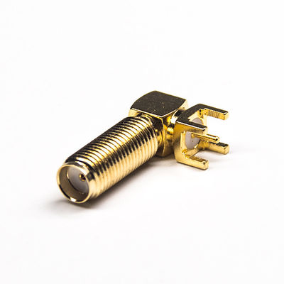Ângulo direito coaxial de conector 20mm do PWB do conector coaxial de SMA RF