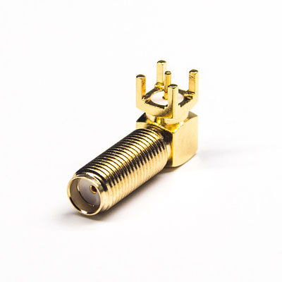 Ângulo direito coaxial de conector 20mm do PWB do conector coaxial de SMA RF