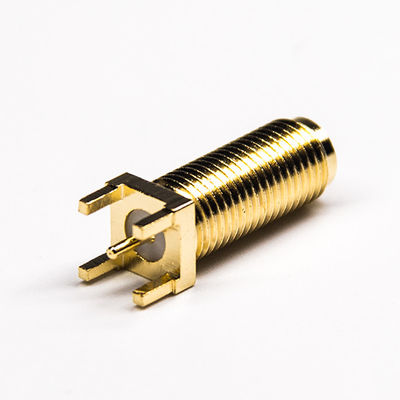 o conector fêmea de cabo coaxial de chapeamento de ouro 50Ω SMA mergulha o tipo L 20mm