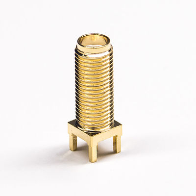 o conector fêmea de cabo coaxial de chapeamento de ouro 50Ω SMA mergulha o tipo L 20mm