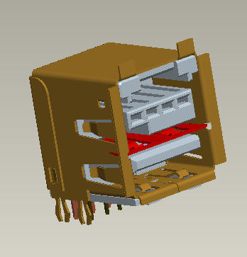 tipo fêmea do mergulho do ângulo direito 90° do conector do Usb do poder 3.0Amp (com orelha) 5V 12V 24V